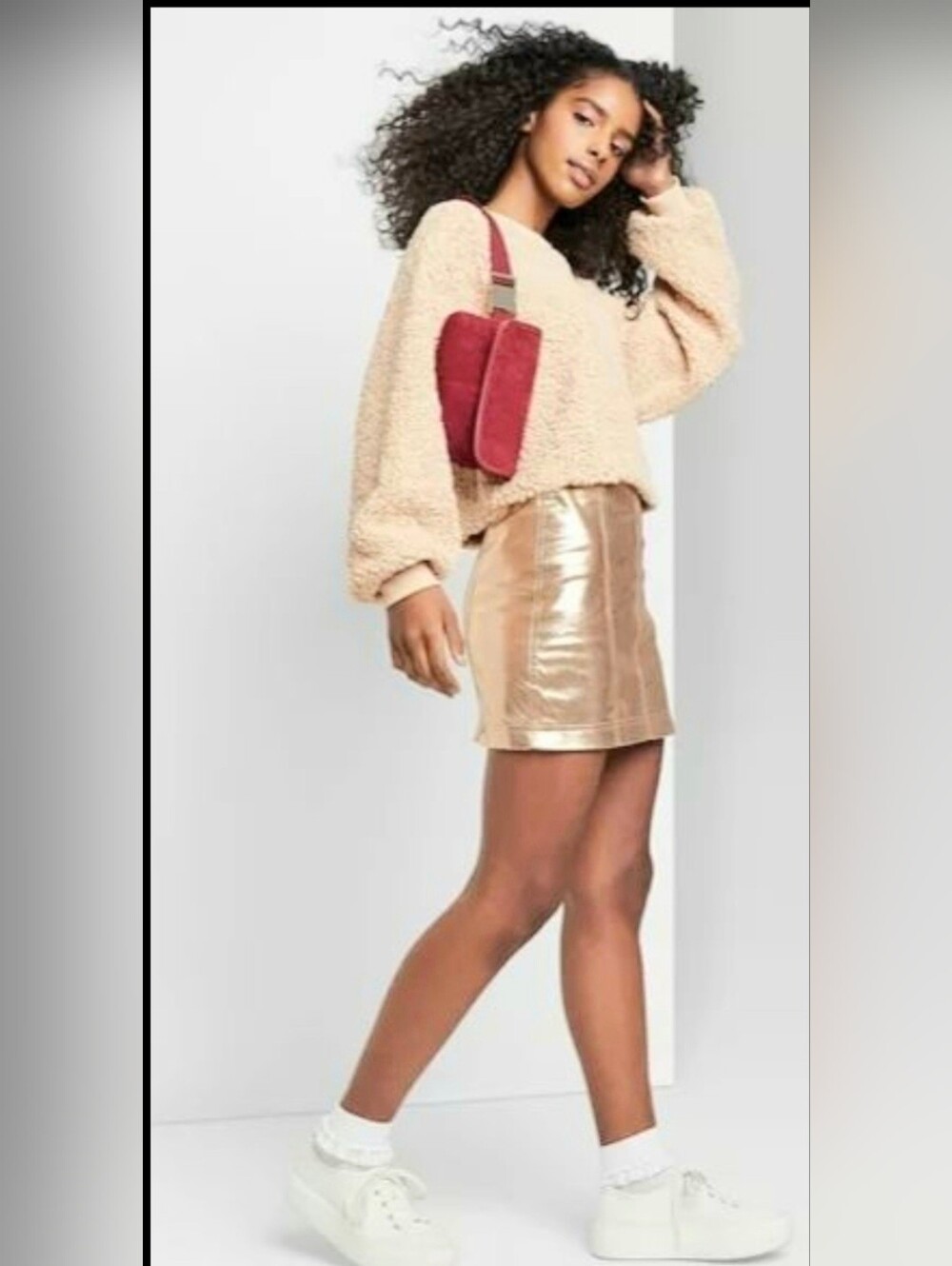 NEW GOLD Metallic Mini Skirt